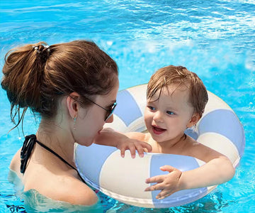 Audaisyly Children Swimming Ring, Inflatable Pool Floats Swim Tube Raft Toy With Stripe Mermaid Decorations Summer Water Fun Lou