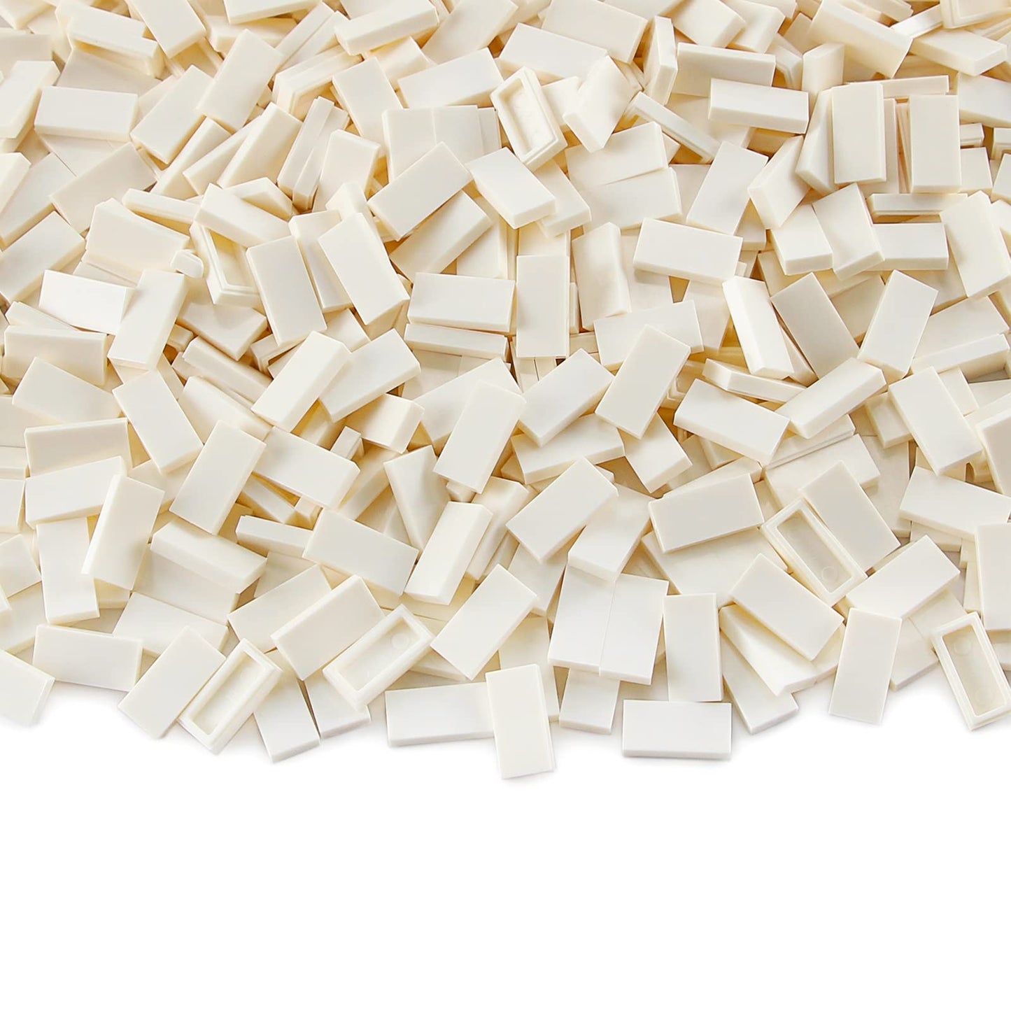 White 1×2 Tile ×700 Parts And Pieces Flat Moc Bricks, Bulk Building Blocks For Smooth Surface Wall Floor, Toy Accessories Compatible With Major Brands