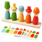 EcomistiqTone & Mood Stacking Puzzle Fine Motor Skills Development Facial Expression Matching Puzzle HandEye Coordination Woode