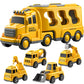 Temi Construction Truck Toys For 3-7 Years Old Boys - Kids Friction Powered Car Toys For Toddler Ages 3-5, Carrier Play Vehicles