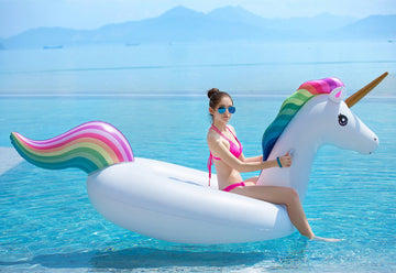 Jasonwell Giant Inflatable Unicorn Pool Float Floatie Ride On With Fast Valves Large Rideable Blow Up Summer Beach Swimming Pool Party Lounge Raft Decorations Toys Kids Adults