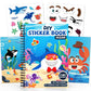 Ocean Reusable Sticker Book for Toddlers, DIY Make-a-face Animals Fun Jelly Stickers, Washable Puffy Stickers for Kids Toys, Air