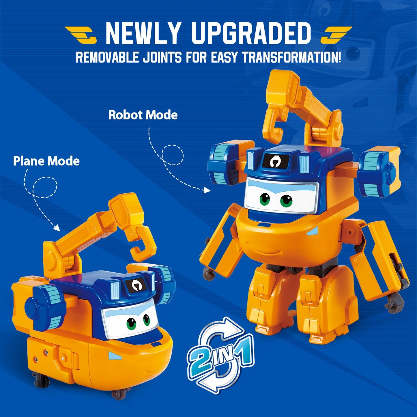 Super Wings Transformer Toys - 5-in-1 Marty Airplane Rescue Bots - Orange - Action Figures for Kids Ages 3-7 - Model YW780234