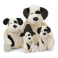 Jellycat Bashful Black and Cream Puppy Stuffed Animal, Small, 7 inches