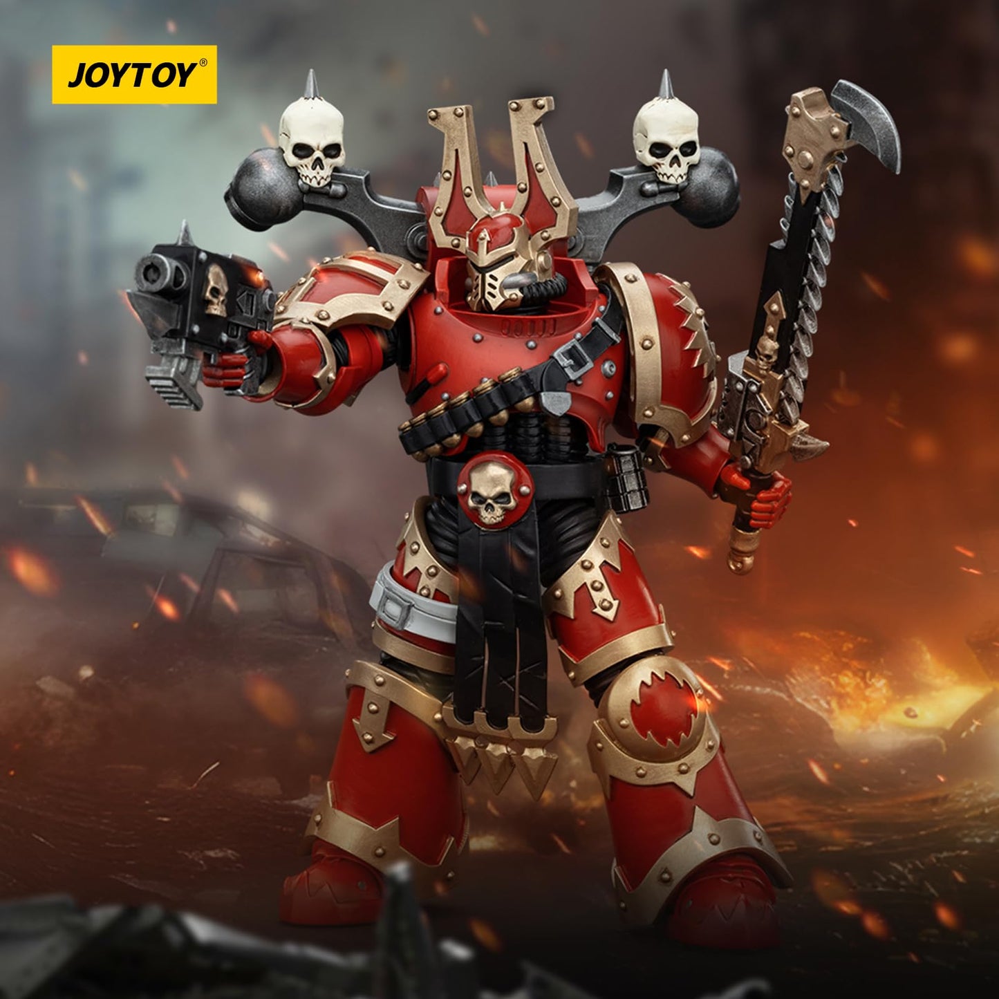 Joytoy Warhammer 40K World Eaters, World Eaters Khorne Berzerker 2 1/18 Action Figure, Dedicated To You Who Love Collecting