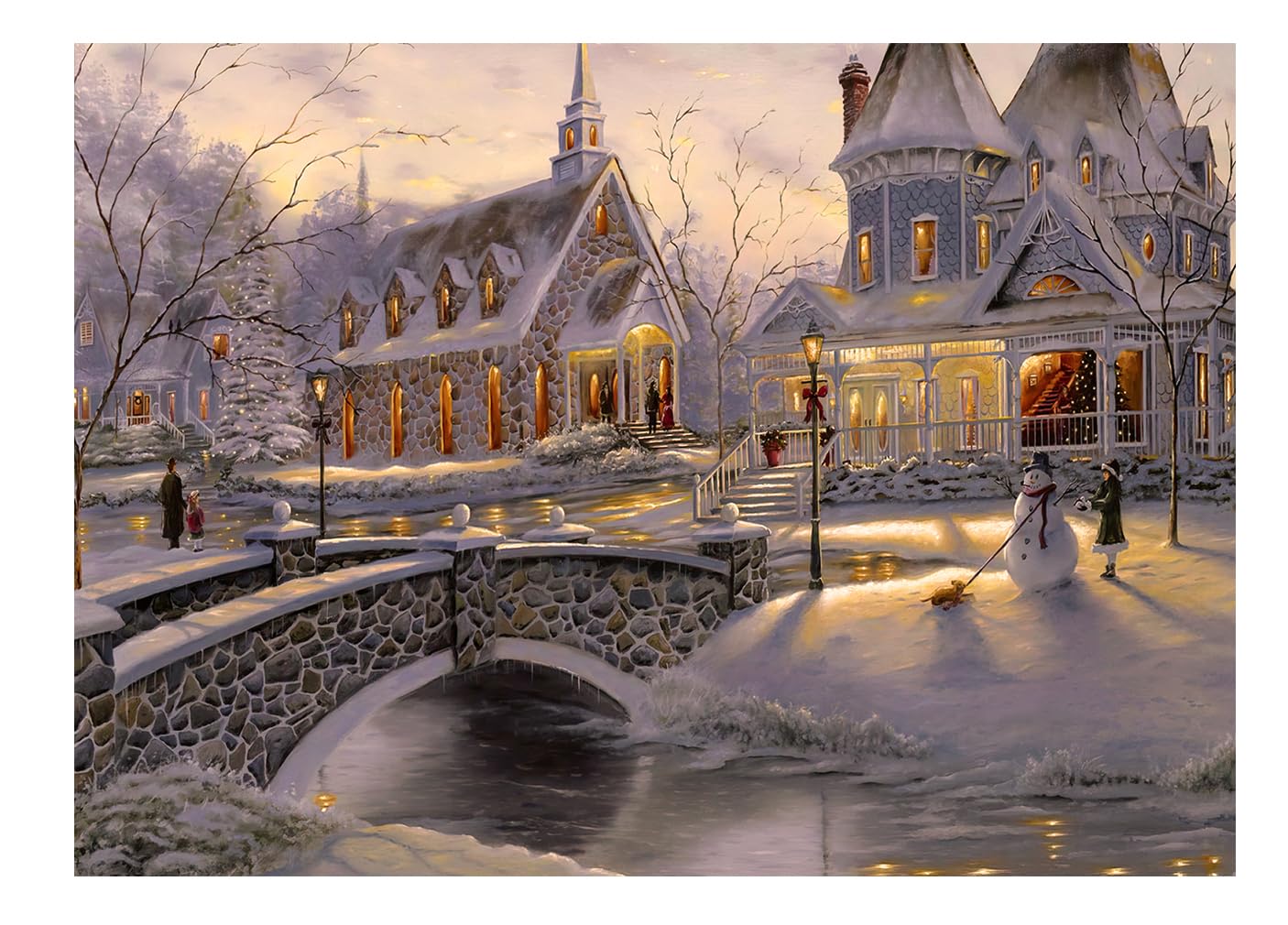 Jigsaw Puzzles for mature-themeds  Thomas Winter Holiday -Kinkade Jigsaw Puzzles for mature-themeds 1000 Pieces and Up  Christmas Puzzles Gift for Women &Mom