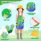 Magic4U Kids Gardening Tools Set, 22 Pcs Metal Garden Tools Toys For Kids With Apron, Gloves, Wood Handle Shovel, Rake, Hoe And Leaf Rake, Outdoor Digging Toys Gifts For Kids Age 3+