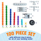 POPULAR PLAYTHINGS Clipstix, 100 Pieces, Multicolor Plastic, Model LL7244