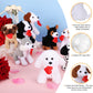 Sumind 8 Pieces Plush Dogs 5 Inch Stuffed Animals Bulk Assorted Cute Stuffed Dogs Small Animal Plush Toys For Girls Boys Graduation Valentine School Classroom Party Supplies Favors(Heart)