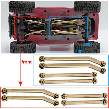 RCLIONS Higher Extra Clearance RC Links Linkage Set for 1/24th Axial SCX24 Deadbolt AXI90018 AXI00004 RC Crawler Car Upgrades Pa