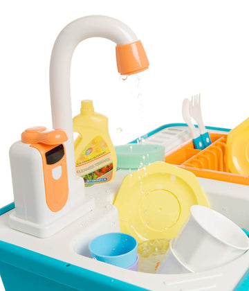 Toy Chef Unicorn Water Play Kitchen Sink Toy Set With Color Changing Accessories And Automatic Water Cycle System - Pretend Toys