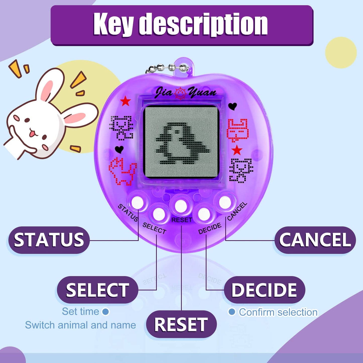 Sosation 12 Pcs Virtual Pets Keychain Egg Fillings for Kids 168 Electronic Digital Pet Easter Retro Handheld Game Machine 90s To