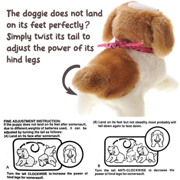 Powertrc Cute Somersault Little Puppy | Barks, Sits, Walk, And Flips | Pet Toy Dog