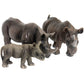 Funshowcase African Jungle Animals Toy Rhinoceros Figure Realistic Miniature 3-Piece #1698-1700