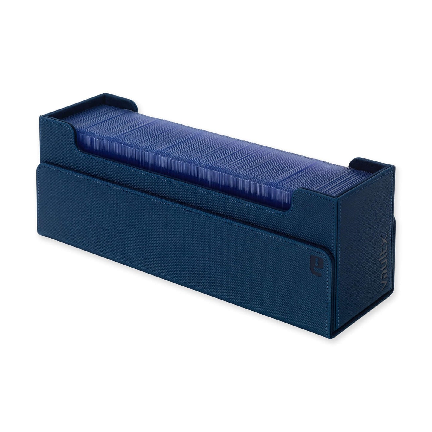 Vault X Exo-Tec Card Box 450+ Storage With Detachable Magnetic Lid, Dividers & Foam Fillers To Organize Deck Boxes, Toploaders, Tcg/Ccg & Sports Cards (Blue)