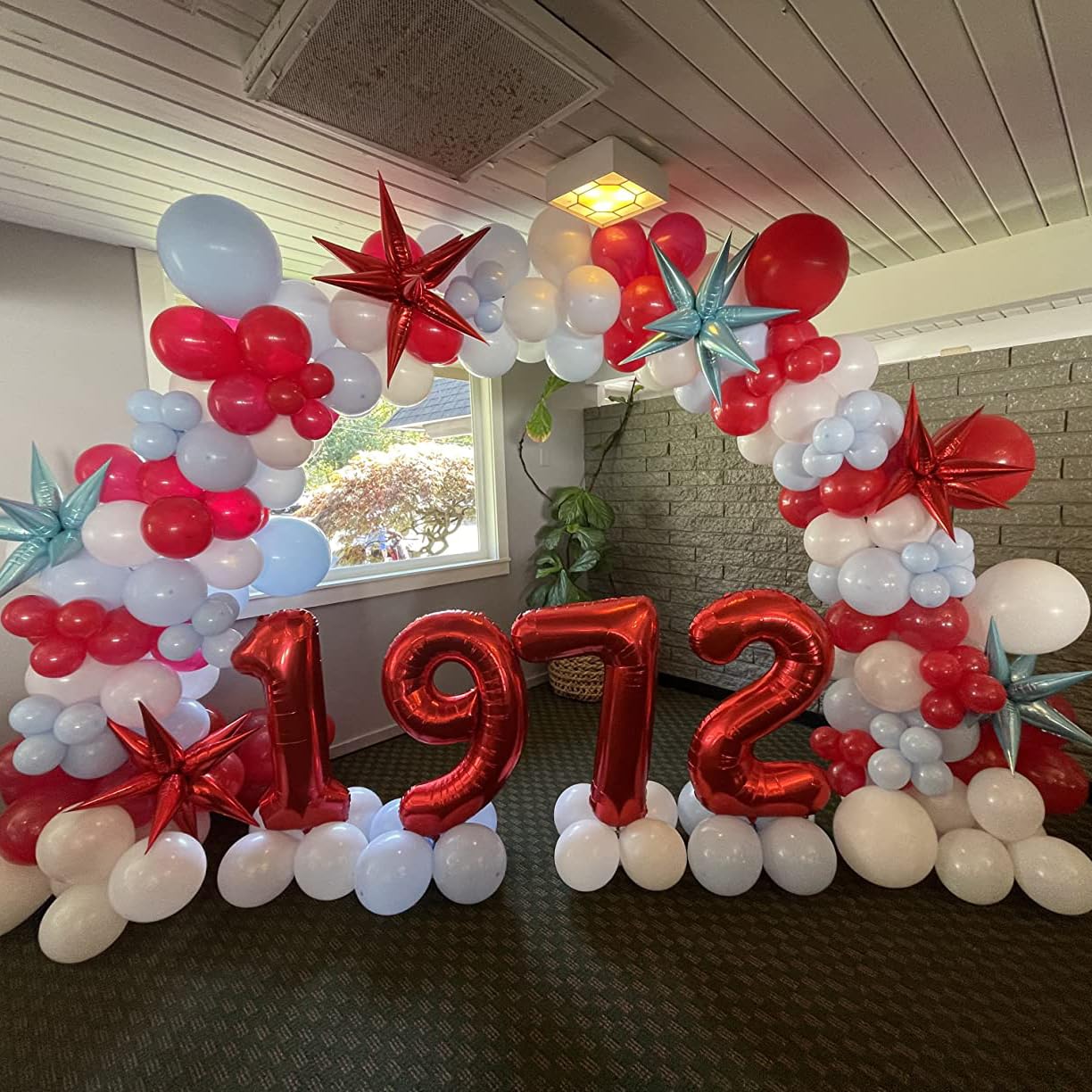 Paticool 40 Inch Red Number Balloon 9, Large Number Foil Balloons Mylar For Girl Boy Birthday Party Celebration Decorations Supp