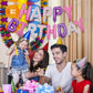 Accevo Pantone Happy Birthday Banner Purple Pink Happy Birthday Balloons 16 Inch Foil Letters Balloons Happy Birthday Sign For K