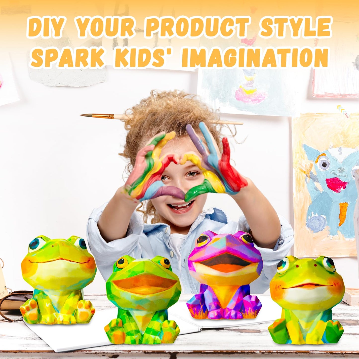 Paint Your Own Frog Lamp Kit, Art Supplies Arts and Crafts for Kids Ages 8-12, Crafts for Kids Ages 4-8, DIY Frog Night Light, C