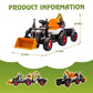 Okybaby 24V Kids Ride On Tractor Toy Electric Car For Kids With 4-In-1 Construction Attachments Excavator, Dump Truck & Bulldoze