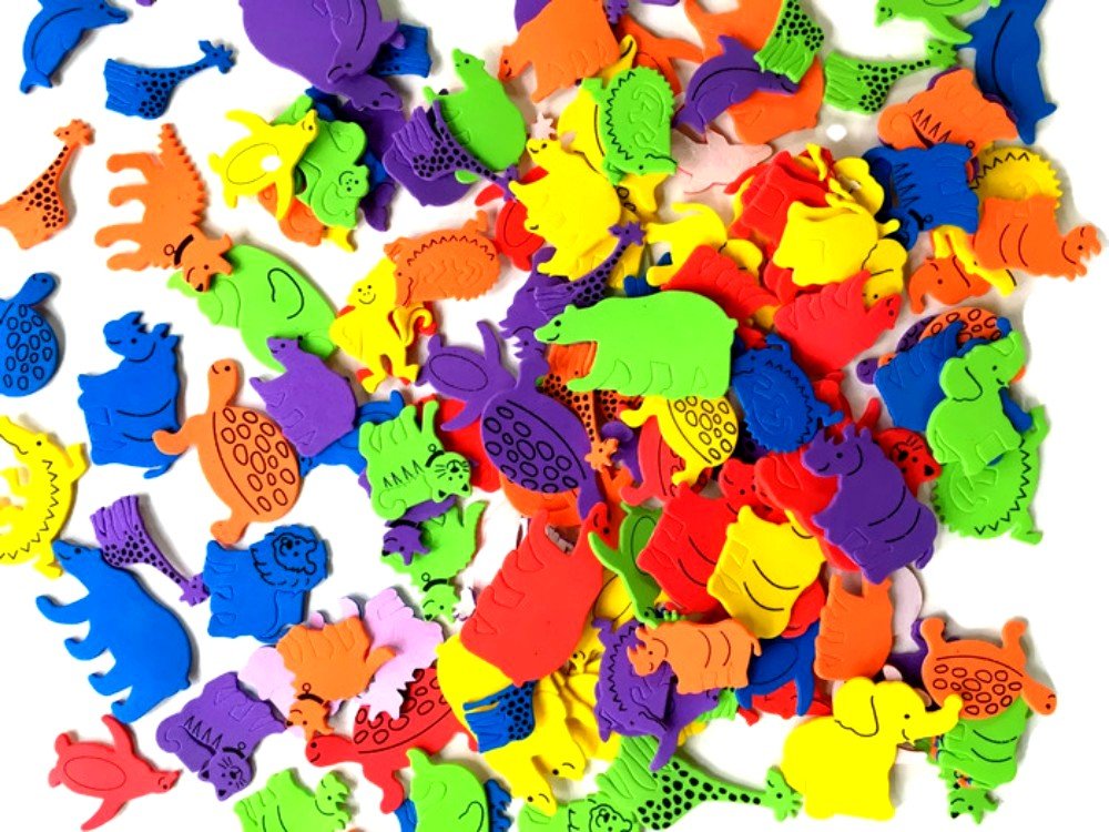 Self Adhesive Craft Stickers, Carnival, Planets, Farm Animals, Princess, Dinosaur Themed Stickers (500 Piece Party Packs) (Animals)