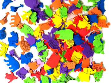 Self Adhesive Craft Stickers, Carnival, Planets, Farm Animals, Princess, Dinosaur Themed Stickers (500 Piece Party Packs) (Animals)