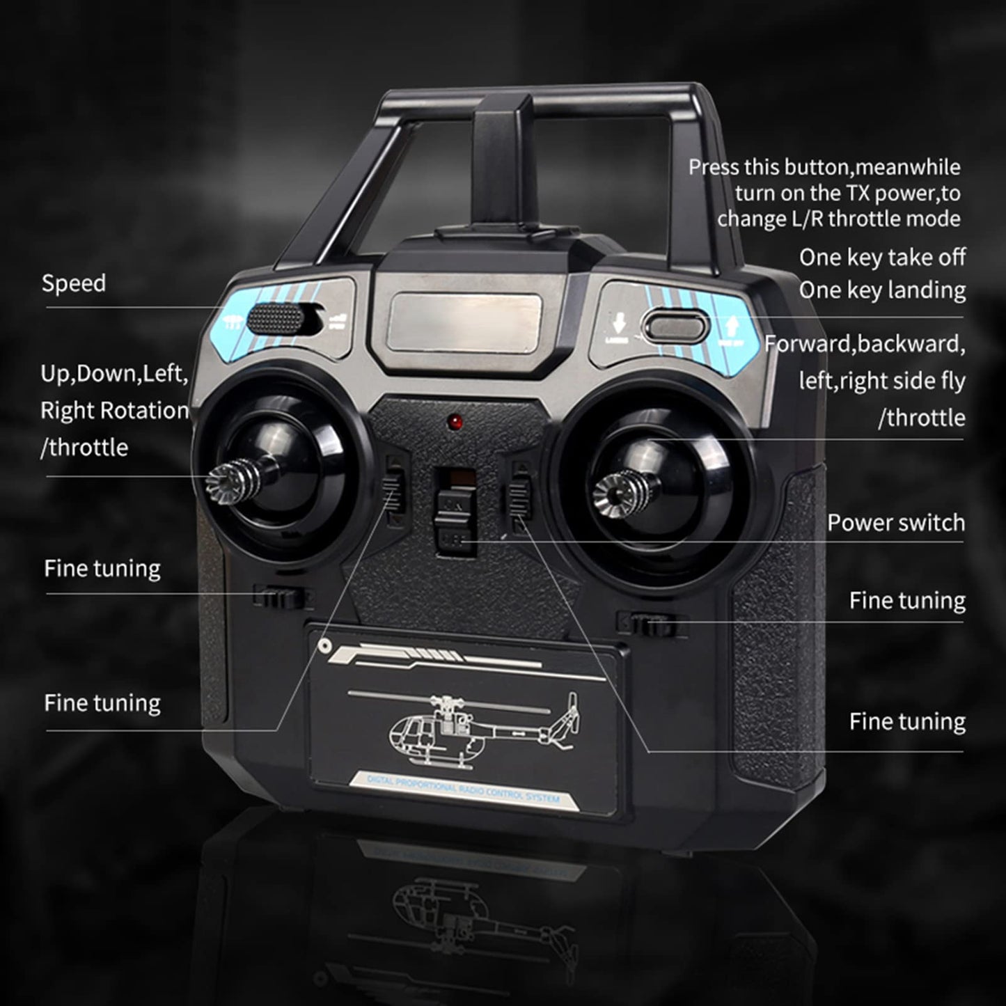 Goolrc C186 Remote Control Helicopter Remote Control Drone Single Propeller Without Ailerons 6-Axis Gyro Stabilization Remote Co