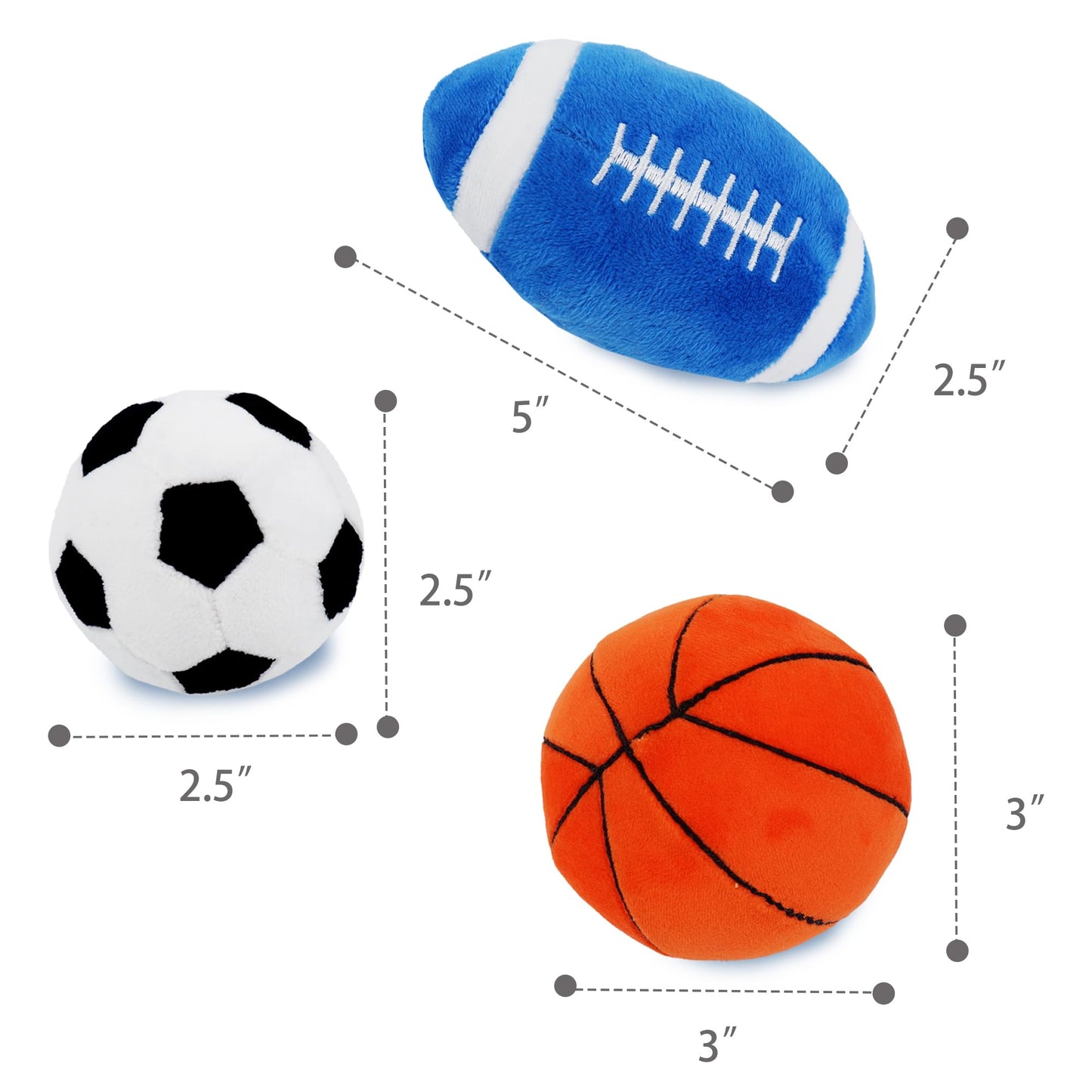 June Garden 5" My First Football Plush Baby Rattle - Soft Sensory Toy for Infants, Safe Polyester, Small Size, Football Color