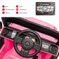 Modern-Depo 12V Kids Ride On Car Truck With Diy Stickers, Manual/Remote Control Electric Car With Led Lights, 2 Motors, 2 Speeds Adjustable, Openable Doors, Spring Suspension, Music Player, Pink
