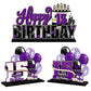 Lingteer Happy 15Th Birthday Purple Acrylic Table Topper Centerpieces Set - Cheers To Fifteen Years Old Birthday 15Th Bday Party Gift Decorations.