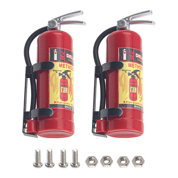 Hircqoo 2Pcs 1/10 Rc Scale Fire Extinguishers With Stickers Decoration Accessories Compatible With Traxxas Trx4 Axial Scx10 Redc
