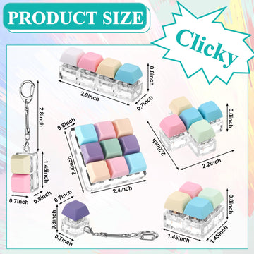 Oppaxf 6Pcs Keyboard Fidget Toy Keyboard Fidget Keychain Decompression Toys Fidget Clicker Keyboard Fidget Keychain Stress Relief Gifts for mature-themed to Relief Stress Pass The Time