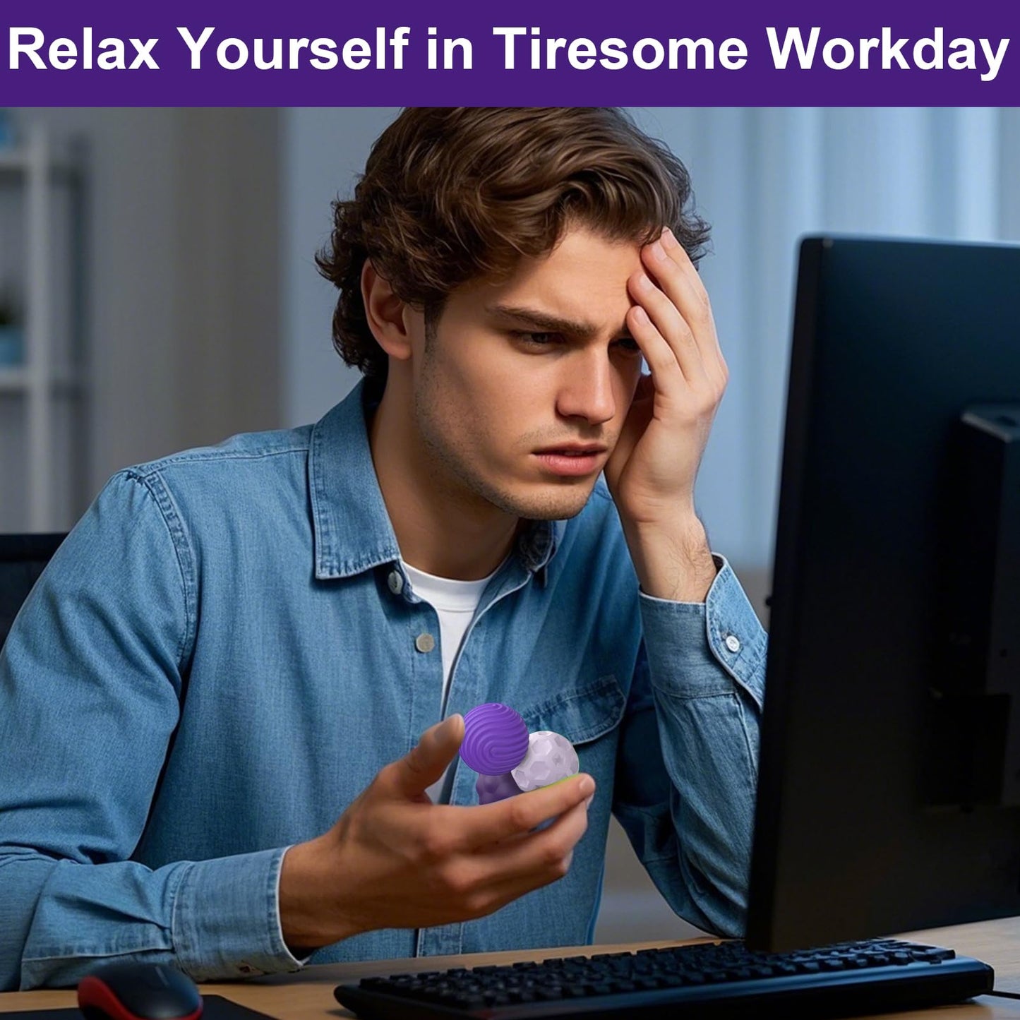 Busoha Silicone Magnetic Fidget Balls - 4 Pack Silicone Stress Relief Balls Stone For Adults Sensory Travel Toys For Calming,Str