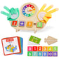 Montessori Learning Toys for Toddlers 3 4 5 years, Finger Counting Number Blocks and Clock Wooden Toys for Kids, Educational Mat