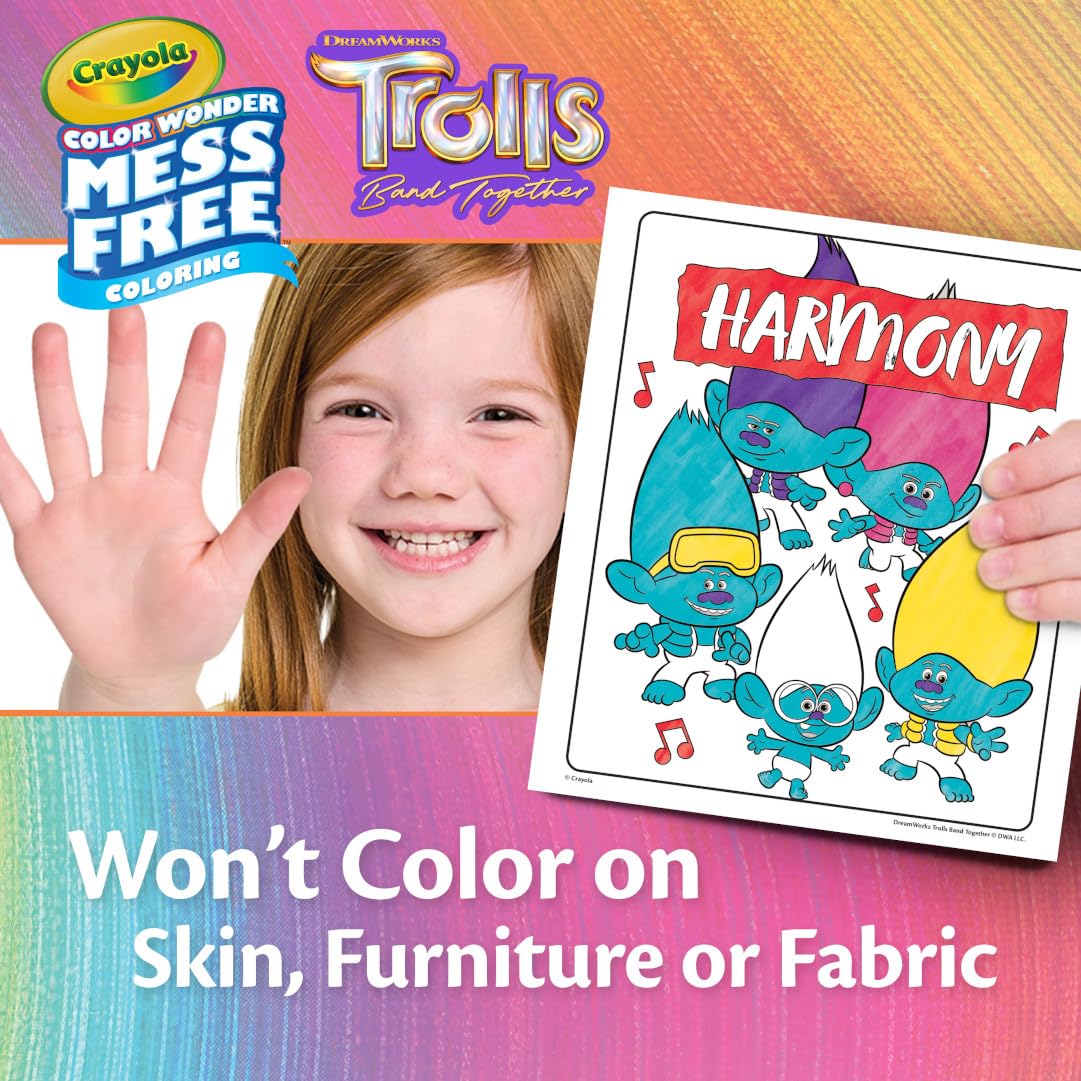 Crayola Trolls 3 Color Wonder Activity Set, Trolls Mess Free Coloring Pages For Toddlers, Trolls Toys & Gifts, Toddler Stocking Stuffers