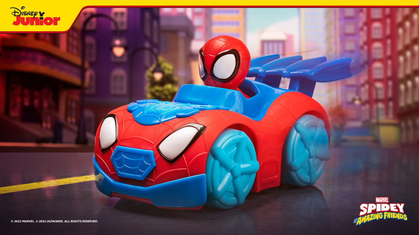 Marvel Spidey Flash 'N' Dash Web Crawler - Motorized Vehicle with Lights & Sounds, Multicolor, Model SNF0124