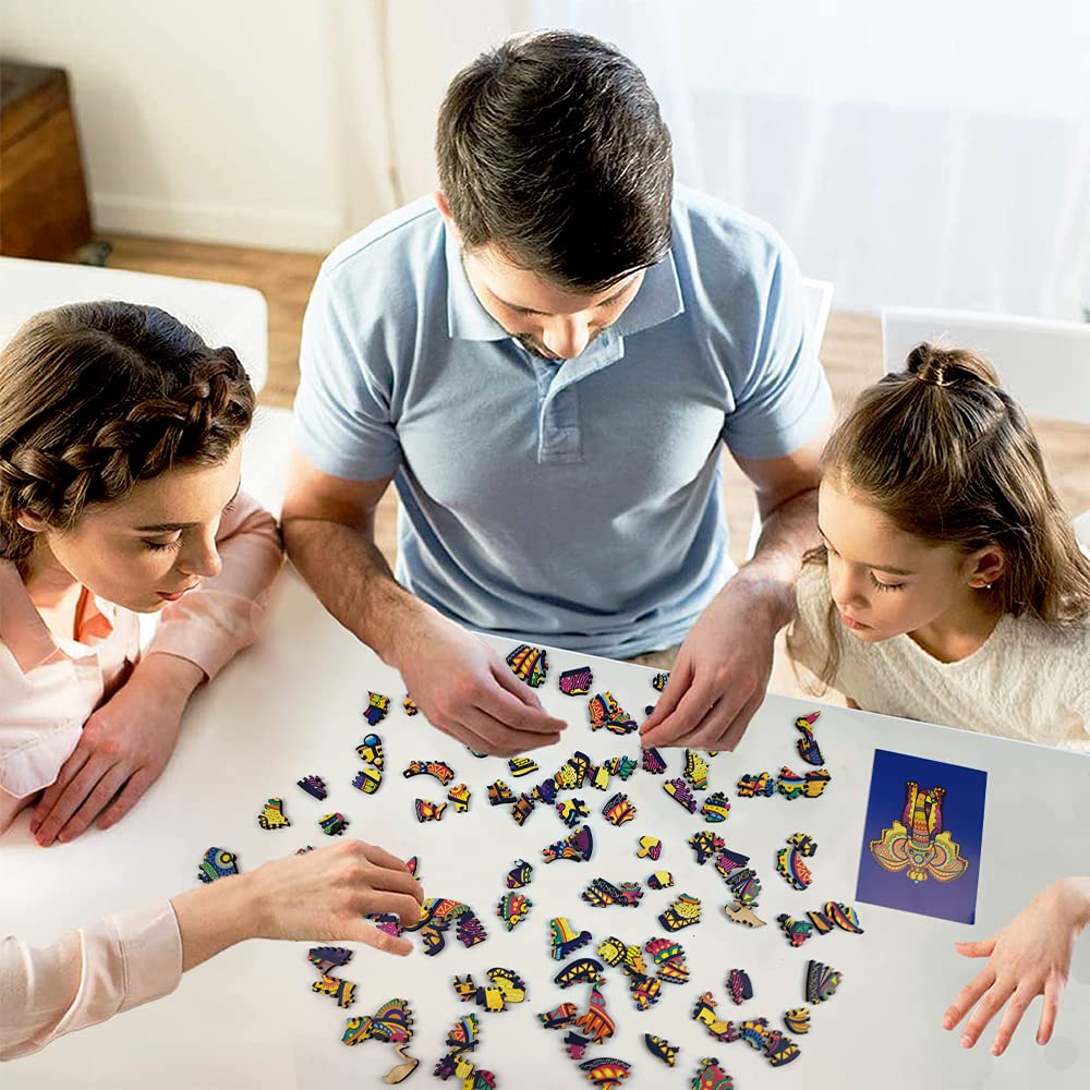 Wooden Puzzles for mature-themeds Wooden Animals Shaped Puzzles Unique Shaped Jigsaw Puzzles Magic Wooden Jigsaw Puzzles  Wood Puzzles mature-themed  Unique Puzzles (S-9.25 x6.3   Elephant)
