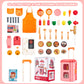 GEIYATOI Kitchen Playset, 3 in 1 Kitchen Pretend Play Toys Travel Suitcase, 49 PCS Realistic Cooking Accessories, Sounds, Lightn