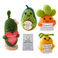 Jpaklpe 4Pcs Crochet Animals Funny Gifts, Handmade Emotional Support Knitted Potato With Positive Card For Women, Coworker, Mom,