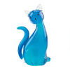 Blue Kitty Cat Art Glass 4X2.25X7.75