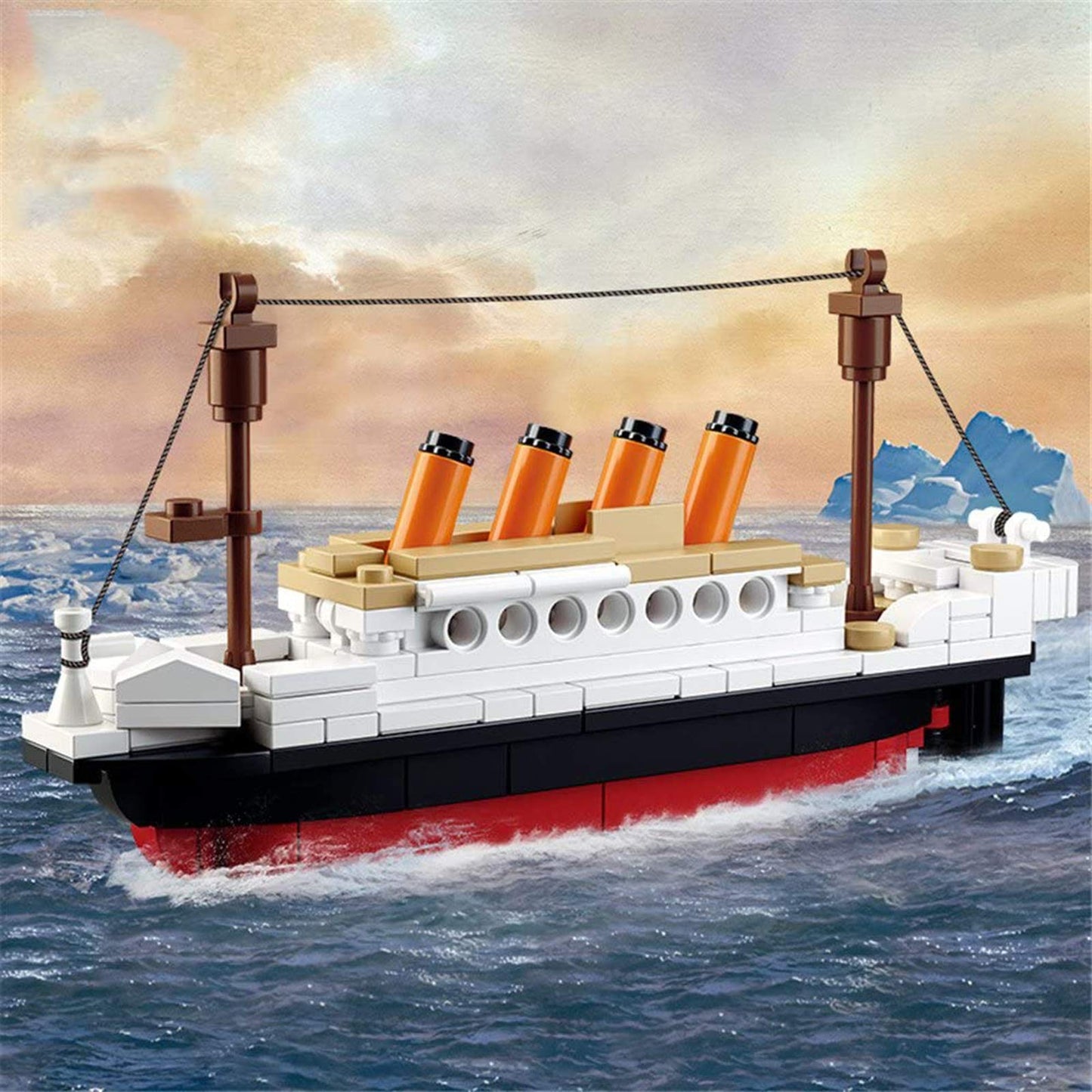 Susengo Building Blocks For Titanic Shipboat 3D Model Educational Gift Toys For Children 194Pcs