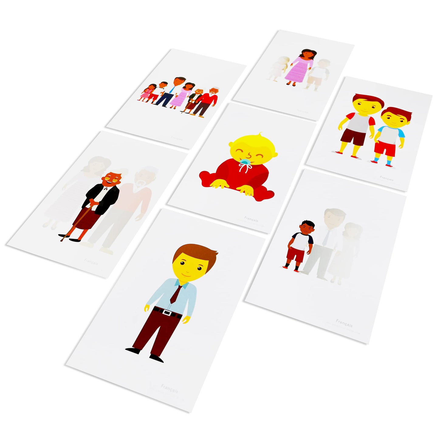 192 French Beginning Vocabulary Flash Cards With Original Artwork - For All Ages
