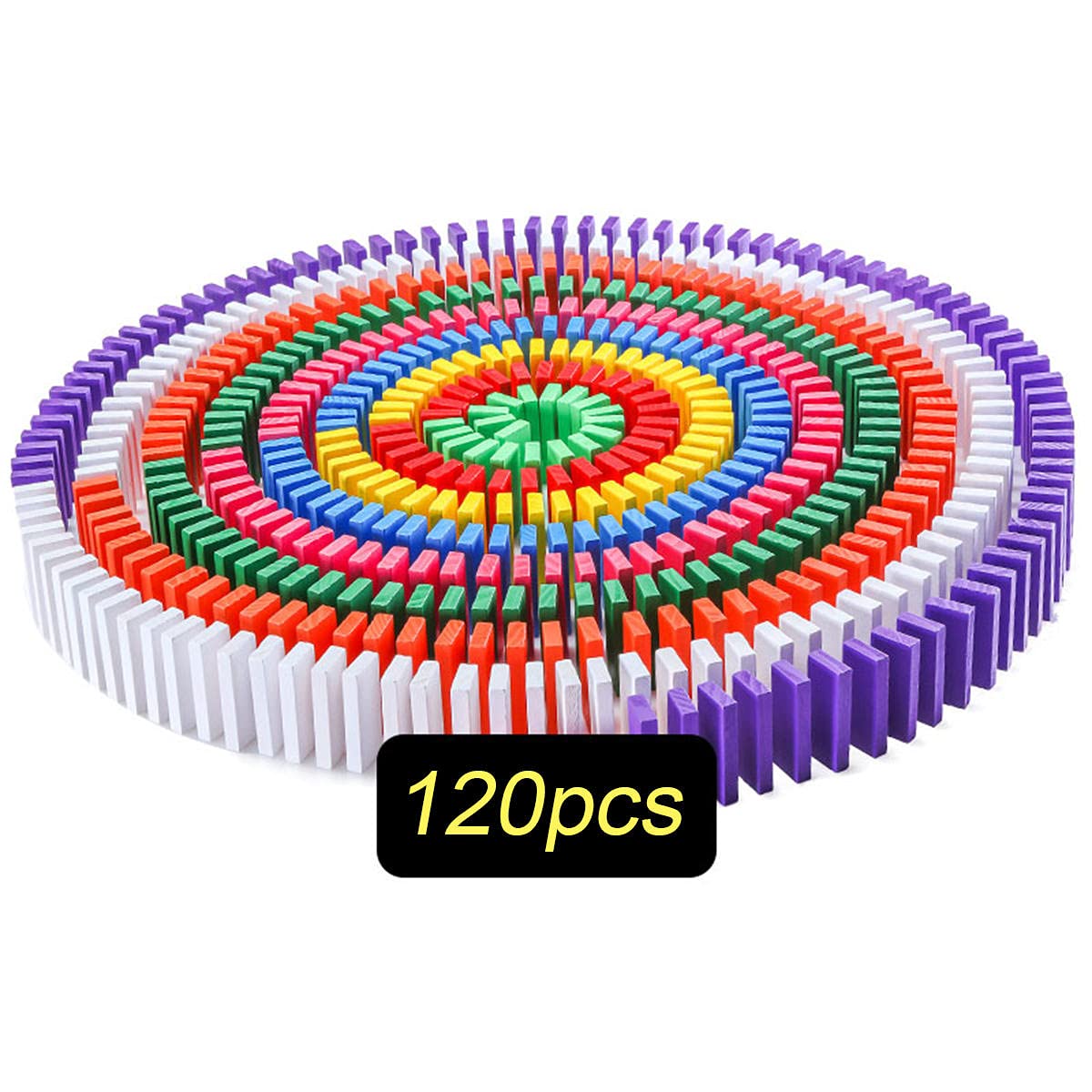 Authfort Colorful Wooden Blocks Set, Boys And Girls Game Educational Play Building And Stacking Toy 12 Color (120 Pieces)
