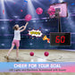 Indoor Basketball Hoop With Electronic Scoreboard And Led Light, Pink Over The Door Basketball Toy, For Kids Aged 4, 5, 6, 7, 8+