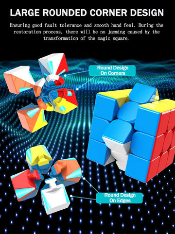 Cfmour 6 Pack 3X3 Speed Cube Set - Moyu Meilong 3C, Stickerless Magic Cubes Bundle 3X3X3- Fast Turning Birthday Party Easter Valentines Day Gifts Puzzle Game Brain Toy For Kids And Adult
