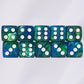 10 Pc D6 Dice 16Mm Acrylic Dice Set For Rpg Mtg Dnd Dice Table Games And Board Games (Green + Blue)