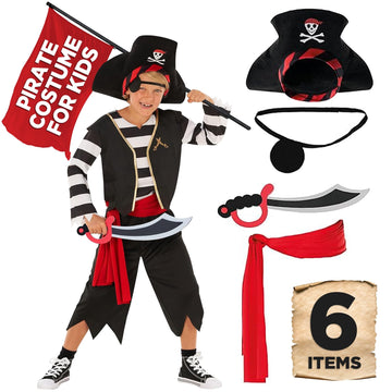 Morph Pirate Costume For Kids - Boys Pirate Outfit - Fun Dress Up Costume For Halloween, Parties, Role Play, 10-12 Years