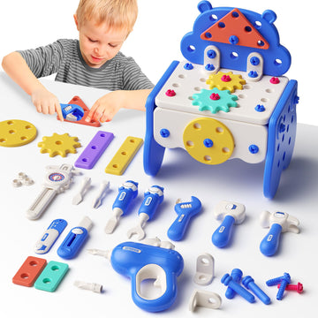 Kids Tool Set, Tool Box Kit for Kids,Toddler Tool Set with Drill,Pretend Play Construction Toys Tools for Boys Girls, Christmas