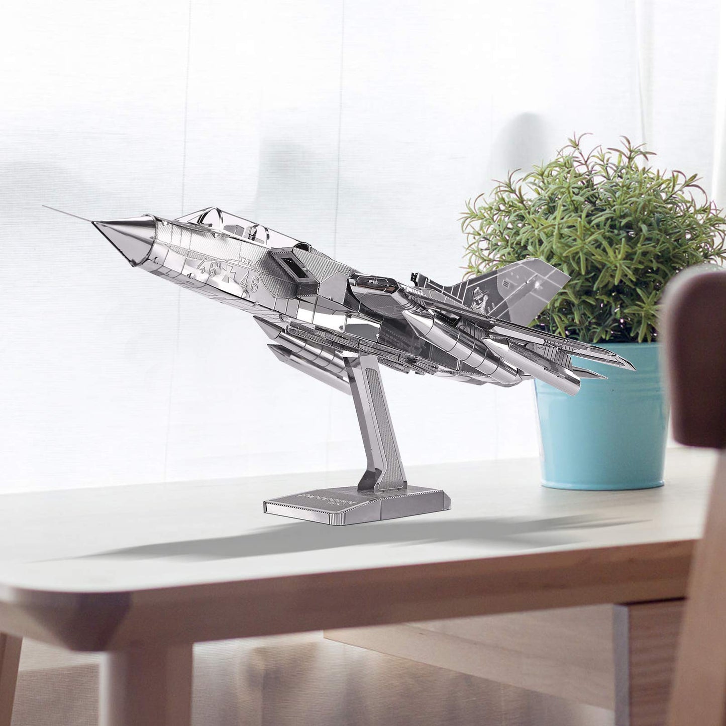 Piececool 3D Metal Puzzle For Adults, Tornado Fighter Jet Military Airplane Models Kits To Build For Teens Men Hobbies Toys Diy Brain Teaser Puzzles, Great Birthday Gifts, 83 Pcs