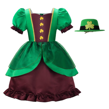 Relibeauty Leprechaun Costume For Girls St Patricks Day Dress Up Green,150