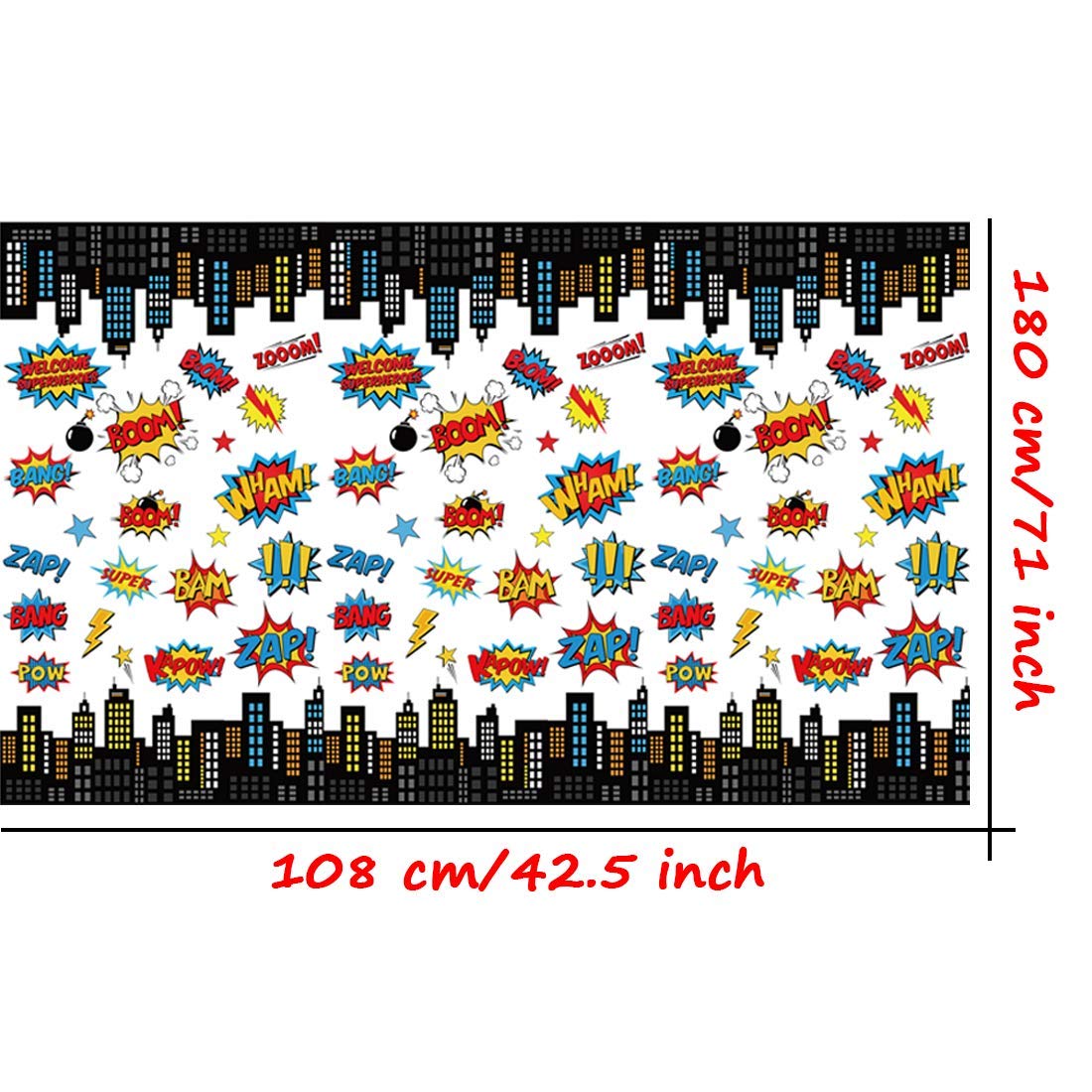 HaWenny 5 Pack Superhero Plastic Table Cover,43 x 71 Superhero Tablecloths Party Supplies Decorations